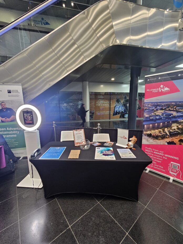 B2050 recording booth on stand at IWD